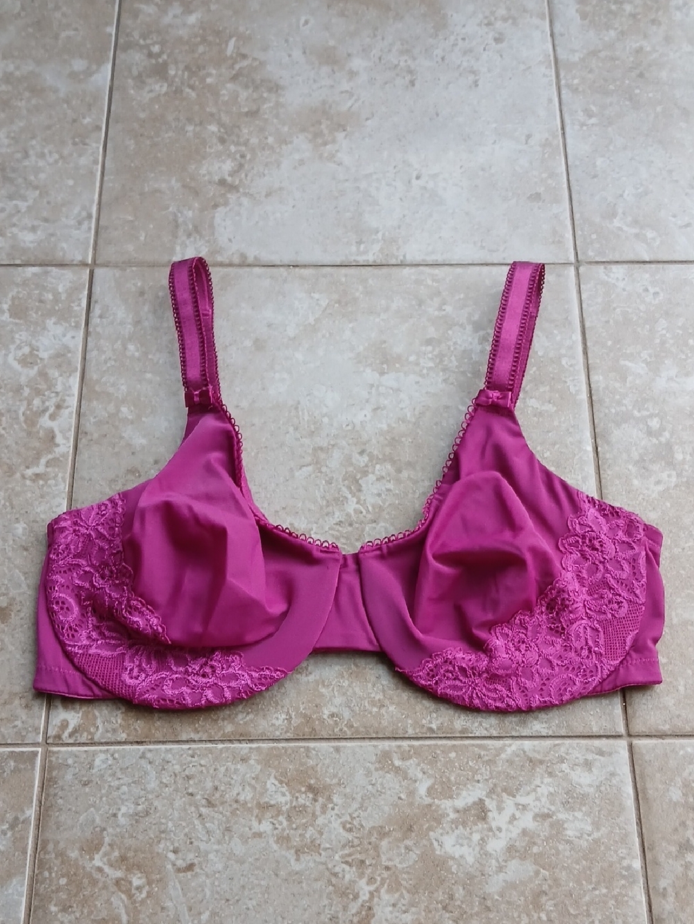 Olga 38D Magenta Lace Underwire Bra
